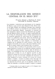 LA DESPOBLACIÓN DEL MÉXICO CENTRAL EN EL SIGLO XVI*