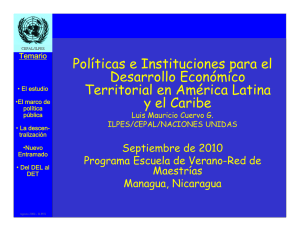 Políticas e Instituciones para el Desarrollo Económico Territorial en
