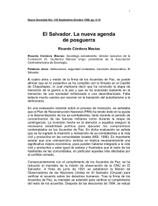 El Salvador. La nueva agenda de posguerra