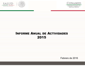 Informe Anual de Actividades 2015.