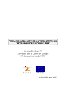 Versión Final del PO Aprobada por la Comisión Europa 26 de