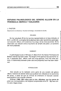 Estudio palinológico del género Allium en la Península