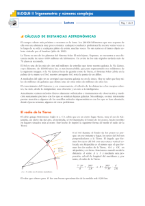 Lectura. Cálculo de distancias astronómicas.