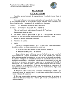 ACTA Nº 108 FECHA 27-07-08 - Parcelación Santa María de los