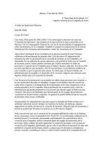 Carta sobre la reunión de la comisión de hermanos, Roma