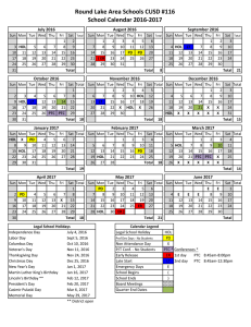 2016-2017 School Calendar - Round Lake School District