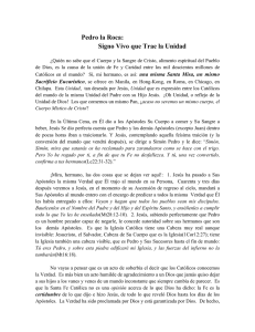 Pedro la Roca: Signo Vivo que Trae la Unidad