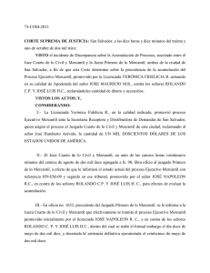 73-COM-2013 CORTE SUPREMA DE JUSTICIA: San Salvador, a