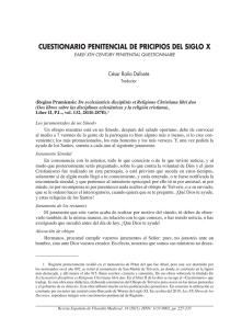CUESTIONARIO PENITENCIAL DE PRICIPIOS DEL SIGLO X