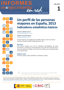 Un perfil de las personas mayores en España, 2013. Indicadores