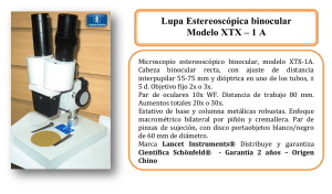 Lupa Estereoscópica binocular Modelo XTX – 1 A