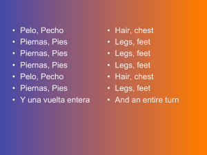 Cabeza, Hombros, Rodillas, Pies (Head, shoulders knees, and toes)