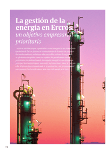 La gestión de la energía en Ercros: un objetivo empresarial