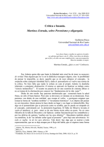 Crítica e Insania. Martínez Estrada, sobre Peronismo y oligarquía