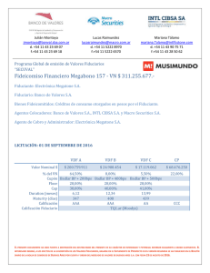 Fideicomiso Financiero Megabono 157 - VN $ 311.255.677.-