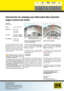 Información de catalogo para Mercedes