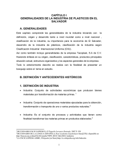 Capítulo I : Generalidades de la industria de plásticos en El Salvador