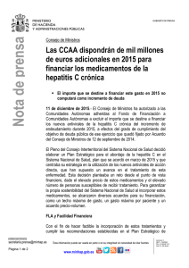 Las CCAA dispondrán de mil millones de euros adicionales en