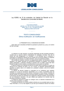 Ley 6/2009, de 16 de noviembre, de Libertad de Elección