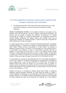 Nota de Prensa La Universidad da los primeros pasos para la