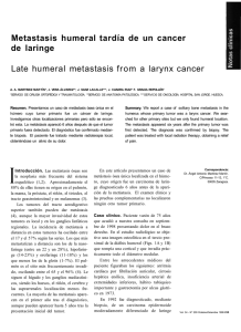 Metastasis humeral tardía de un cancer de laringe Late