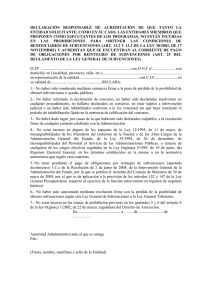 Declaración responsable de no estar incursa en prohibiciones para