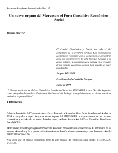 Un nuevo órgano del Mercosur: el Foro Consultivo Económico