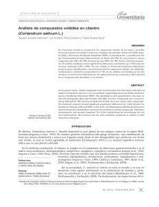 Análisis de compuestos volátiles en cilantro ( L.)