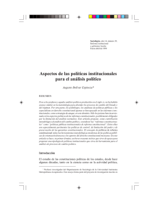 Aspectos de las políticas institucionales para el análisis político
