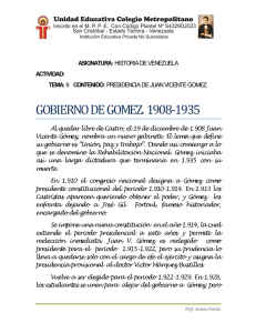 GOBIERNO DE GOMEZ. 1908-1935
