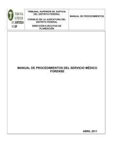 MANUAL DE PROCEDIMIENTOS DEL SERVICIO MÉDICO FORENSE