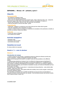 ESPAGNOL | Niveau : A1 – primaire, cycle 3 Objectifs Activités