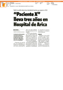 "paciente x" lleva tres años en hospital de arica