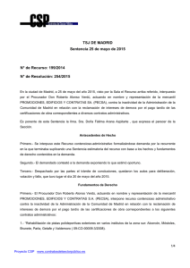 TSJ DE MADRID Sentencia 25 de mayo de 2015 N° de Recurso