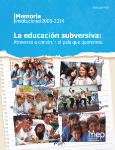 Memoria Institucional 2006-2014 - Ministerio de Educación Pública
