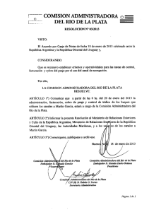 Resolución Nº 03/2013 - Comisión Administradora del Río de la Plata