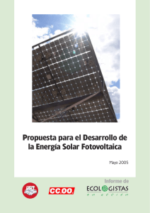 Propuesta para el Desarrollo de la Energía Solar Fotovoltaica