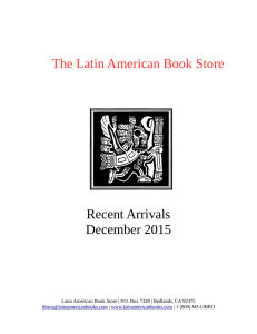 The Latin American Book Store Recent Arrivals December 2015