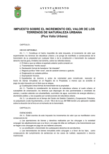 Impuesto sobre Plusvalías. - Ayuntamiento de Valverde de la Virgen