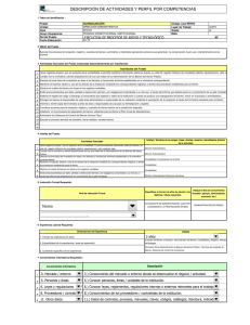 descripción de actividades y perfil por competencias