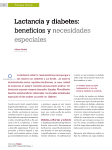 Lactancia y diabetes: beneficios y necesidades especiales