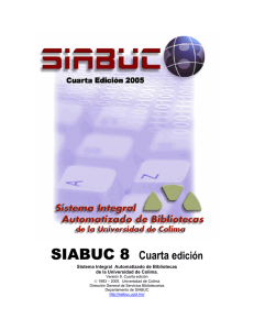 SIABUC8. Manual del usuario - Biblioteca Nacional de Colombia