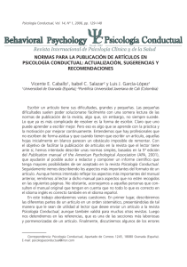 Normas de Publicación - Revista Psicología Conductual