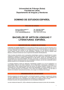 DOMINIO DE ESTUDIOS ESPAÑOL BACHELOR OF ARTS EN