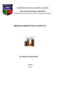 procesamiento de aceituna - Universidad Nacional Agraria La Molina