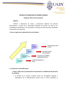 Plan de Carrera Laboral - Coordinación General de Desarrollo