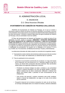 Anuncio en Boletín Oficial de Castilla y León del 12 de febrero de