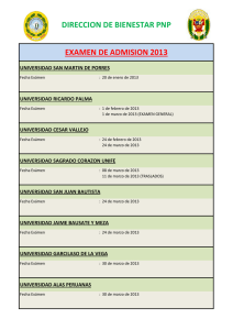 DIRECCION DE BIENESTAR PNP EXAMEN DE ADMISION 2013