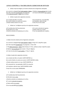 lengua española 1º bachillerato. ejercicios de sintaxis soluciones