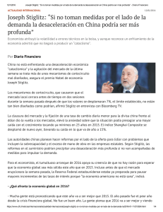 Joseph Stiglitz: “Si no toman medidas por el lado de la demanda la